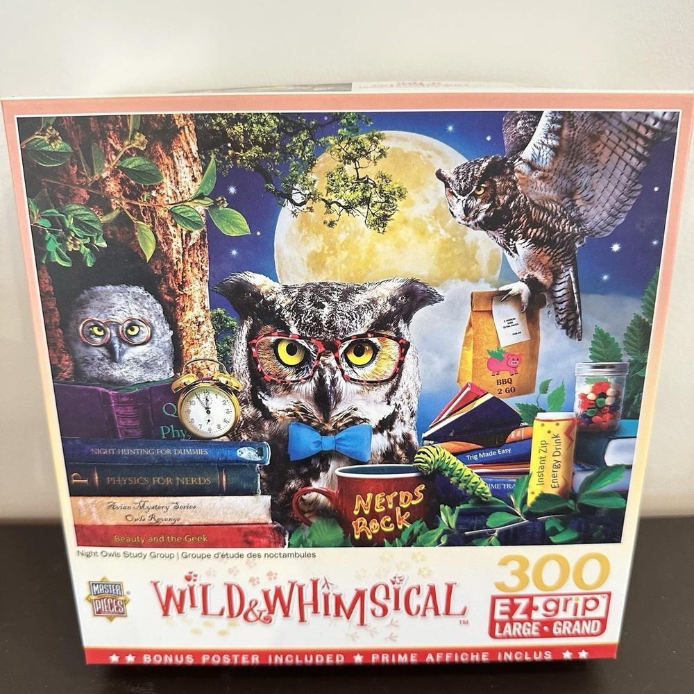 MasterPieces - Wild & Whimsical - Night Owls Study Group 300 Piece Jigsaw Puzzle